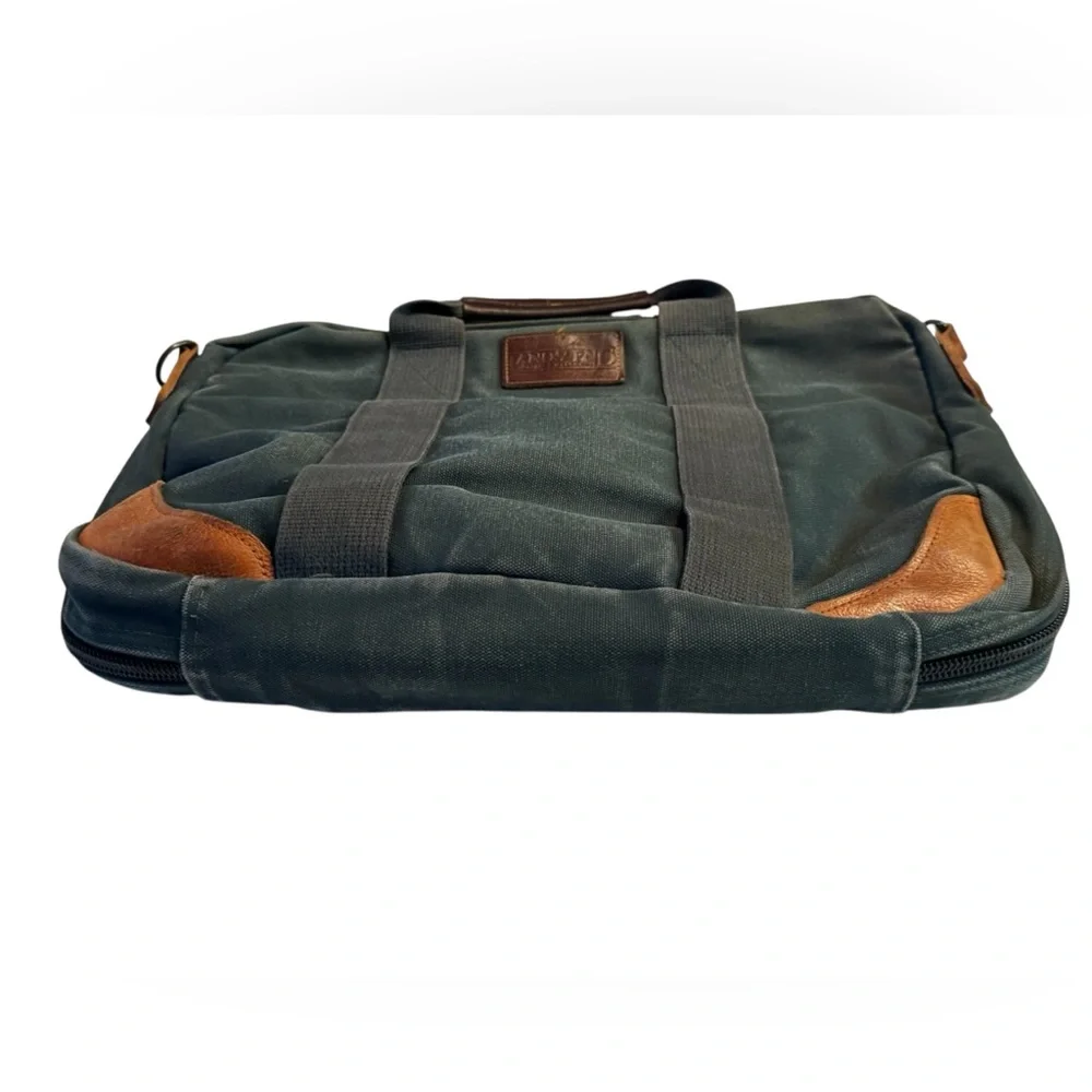 Vintage MGM Movie Studios Lands End Canvas Green & Brown Men's Briefcase Bag
